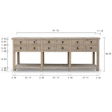 Lilys Capri 12 Drawers Buffet Weathered Natural Wash 92X18X35H Pre-Order Only 9178-NA