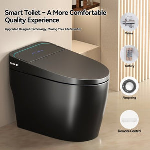 English Elm Unique Intelligent One Piece Toilet with Bidet Warm Air Dryer and Auto Sensor Seat Black W3133P476381