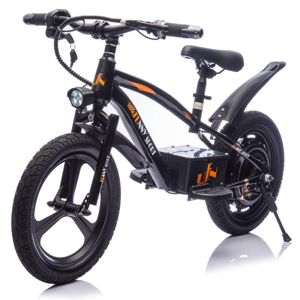 English Elm 24v Kids Electric Dirt Bike 300w Motor 16in Pneumatic Tires Adjustable Seat Ages 5 to 12 Black W1578P335442