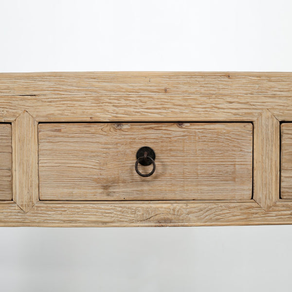 Lilys 70" Capri 4 Drawers Sideboard Weathered Natural Pinewood Solid Top 9179