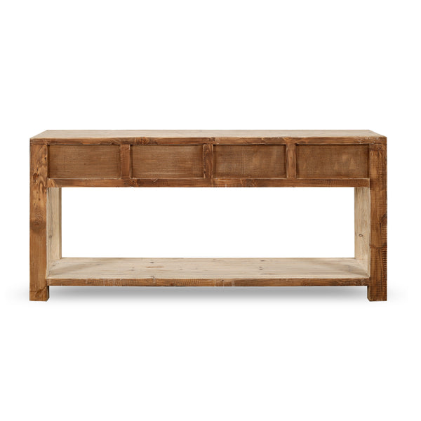 Lilys 70" Capri 4 Drawers Sideboard Weathered Natural Pinewood Solid Top 9179