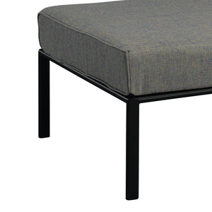 English Elm Grey Outdoor Ottoman with Metal Tube Legs - Waterproof, Fireproof, Anti-UV Fabric, Durable Patio Seat (31.5x29.5x13.2) B062P209338