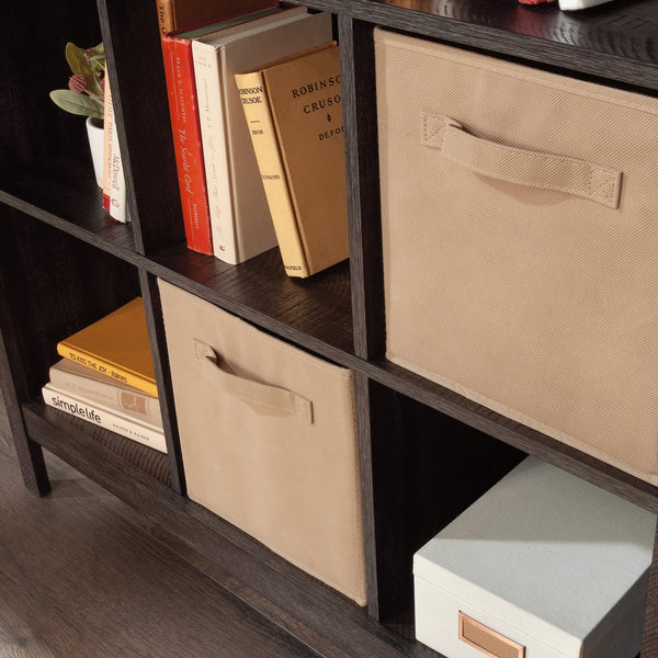 English Elm Bookcase, Sleek Black Finish With 9 Compartments – Perfect For Home Or Office Décor & Storage Solutions B356P402808