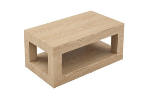 English Elm Modern Two Tier Rectangular Coffee Table with Open Shelf Mdf Living Room Storage W3875P389552