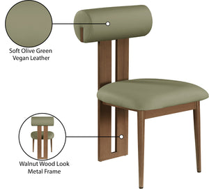 Dario Green Vegan Leather Dining Chair 917Olive-C Meridian Furniture