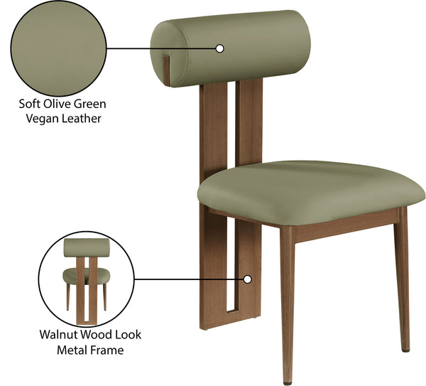 Dario Green Vegan Leather Dining Chair 917Olive-C Meridian Furniture