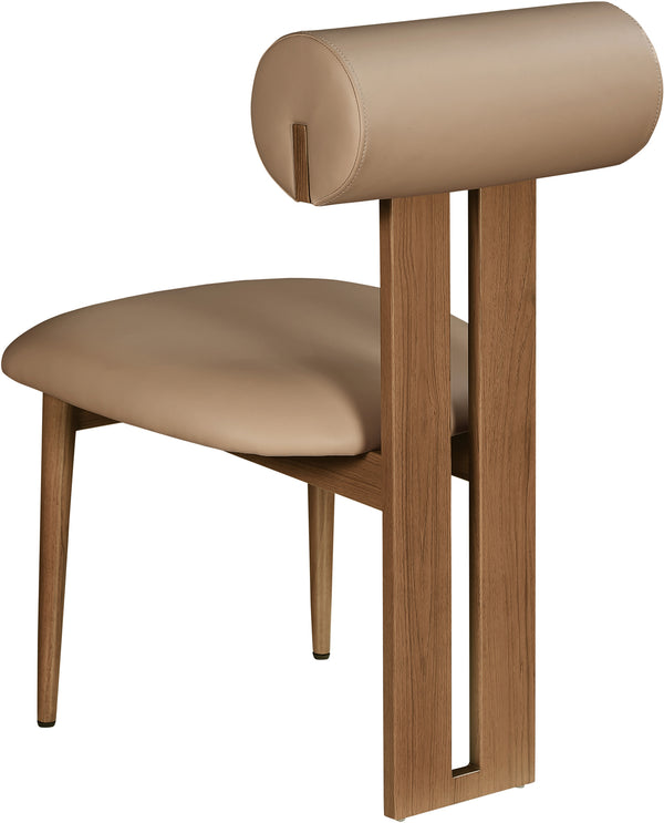 Dario Tan Vegan Leather Dining Chair 917Tan-C Meridian Furniture