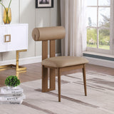 Dario Tan Vegan Leather Dining Chair 917Tan-C Meridian Furniture