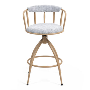 English Elm 26'' 26" Swivel Counter Height Bar Stool with High-Density Sponge Seat, Metal Frame, Modern Industrial Comfort Beige W2215P248058