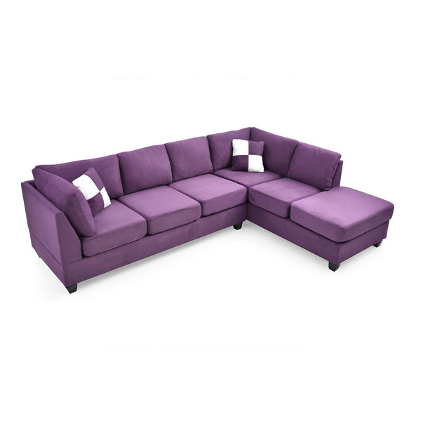 English Elm Malone Purple G637B-SC Sectional without Ottoman — Microfiber, Pocketed Coil Comfort, Reversible Chaise B078S00439