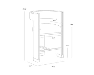 Sunpan Adamina Contemporary Barstool with Gold Stainless Steel Legs and Performance Fabric for Style Counter Height