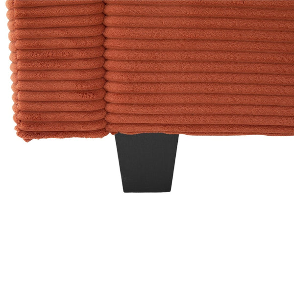 English Elm United Corduroy L-Shaped 4-Seater Sofa With Usb, Cup Holders & Storage Ottoman - Perfect For Apartments! W1568S00225-GIGA