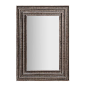 Martha Stewart Playa Coastal Rectangular Wood and Rattan Mirror MT95F-0088 Gray