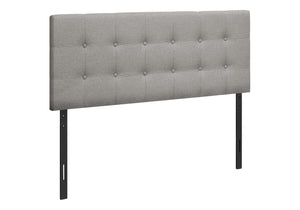 English Elm Bed, Upholstered Grey Linen-Look Headboard For Full Size Bed - Transitional Style With Tufted Design B2710P219554