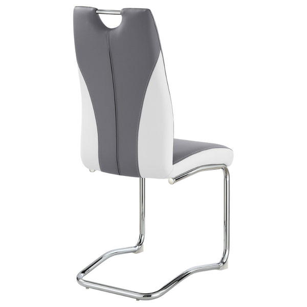 English Elm Jernigan Two-tone Leatherette Cantilever Dining Chairs with Chrome Base Set of 4 B062S01428