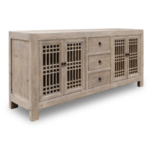 Lilys Capri Lattice Buffet With Three Drawers 79X18X37 9180-NA