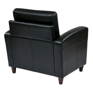 OSP Home Furnishings Club Chair in Eco Friendly Bonded Leather with Tapered Espresso Legs for Any Lounge SL2811-EC3