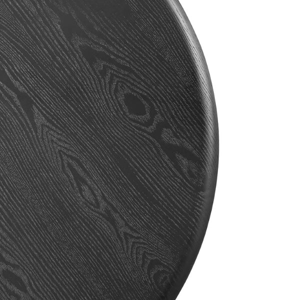 EuroStyle Gunda 36 Inch Round Coffee Table Ash Veneer Low Profile for Modern Living Rooms 91816BLK-KIT