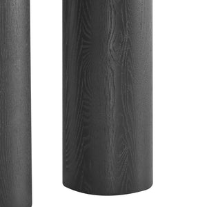 EuroStyle Gunda Round End Table Ash Veneer Top with Black Finish for Living or Bedroom 91817BLK-KIT