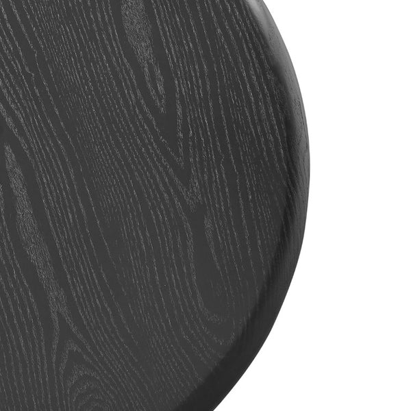 EuroStyle Gunda Round End Table Ash Veneer Top with Black Finish for Living or Bedroom 91817BLK-KIT