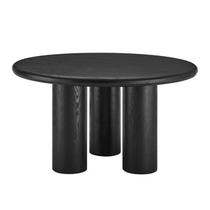 Gunda 53" Round Table in Elegant Black – Modern Design, Sturdy Build, Perfect for Any Living Space