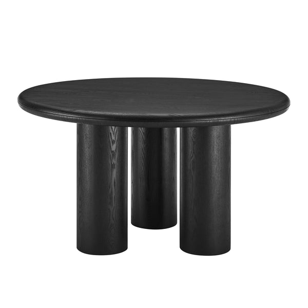 Gunda 53" Round Table in Elegant Black – Modern Design, Sturdy Build, Perfect for Any Living Space