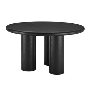 EuroStyle Gunda 53 Inch Round Ash Veneer Dining Table Seats Four for Modern Spaces 91818BLK-KIT