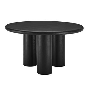 EuroStyle Gunda 53 Inch Round Ash Veneer Dining Table Seats Four for Modern Spaces 91818BLK-KIT