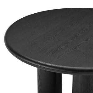 EuroStyle Gunda 53 Inch Round Ash Veneer Dining Table Seats Four for Modern Spaces 91818BLK-KIT