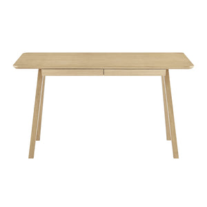 Stark 55" Scandinavian-Inspired Oak Desk with Drawers, Solid Ash Legs for Home & Office Use