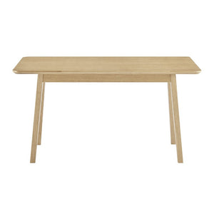 EuroStyle Stark Scandinavian Oak Veneer Writing Desk with Ash Legs and Angled Drawer Fronts 91820-OAK