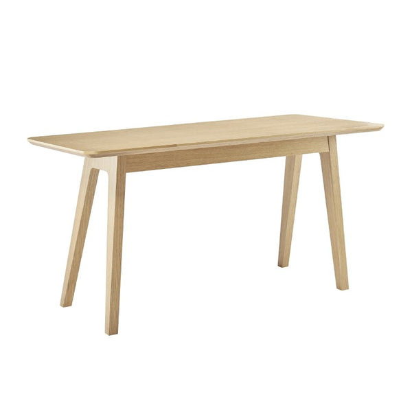 EuroStyle Stark Scandinavian Oak Veneer Writing Desk with Ash Legs and Angled Drawer Fronts 91820-OAK
