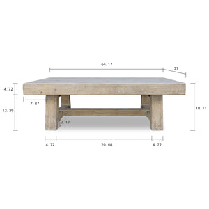 Lilys Capri Heritage Coffee Table Weathered Natural 64X37X18 9182