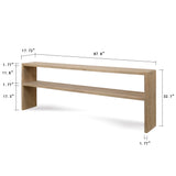 Lilys Waterfall Console Table With Shelf Weathered Natural 88X14X35H 9183