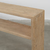 Lilys Waterfall Console Table With Shelf Weathered Natural 88X14X35H 9183