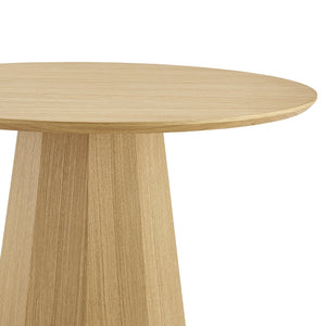 Sidney Round Table: Modern Design with Rich Ash Wood Veneer and Bold Angular Base for Any Space