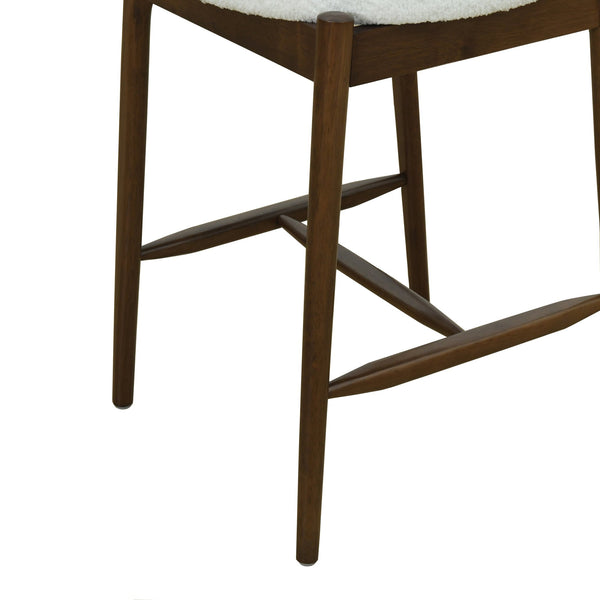 English Elm Christopher Knight Home® - Mid Century Modern Counter Stools Set Of 2 - Stylish Walnut Frame With Plush Beige Boucle Seats N771P205427T