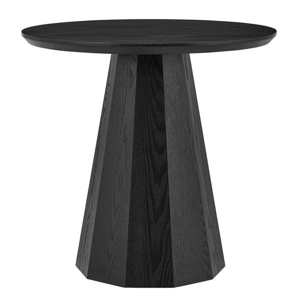 Sidney Round Side Table - Modern Design with Sleek Ash Wood Top & Striking Angular Base for Style