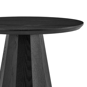 Sidney Round Side Table - Modern Design with Sleek Ash Wood Top & Striking Angular Base for Style