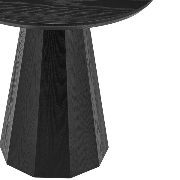 Sidney Round Side Table - Modern Design with Sleek Ash Wood Top & Striking Angular Base for Style