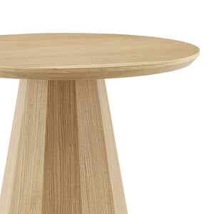 Sidney Round Side Table - Modern Design with Sleek Ash Wood Top & Striking Angular Base for Style
