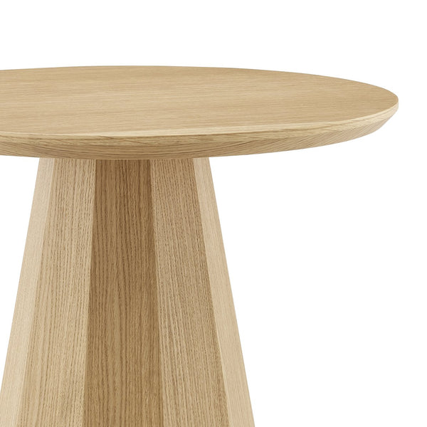 Sidney Round Side Table - Modern Design with Sleek Ash Wood Top & Striking Angular Base for Style