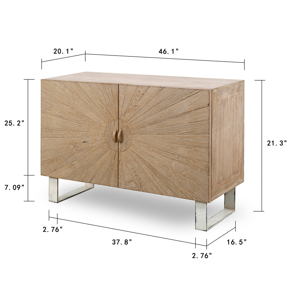 Lilys Tempo Entryway Cabinet Weathered Natural With Metal Legs 46X20X32H 9184-NA