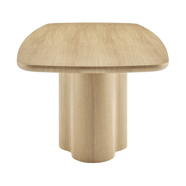 EuroStyle Alve Rectangular Ash Veneer Dining Table Seats 8 with Sculptural Base Design Oak 91840OAK-KIT