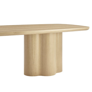 EuroStyle Alve Rectangular Ash Veneer Dining Table Seats 8 with Sculptural Base Design Oak 91840OAK-KIT