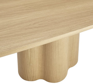 EuroStyle Alve Rectangular Ash Veneer Dining Table Seats 8 with Sculptural Base Design Oak 91840OAK-KIT