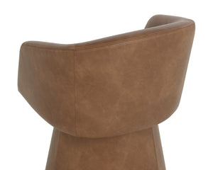 Sunpan ETTA Swivel Dining Armchair in Copley Cognac – Modern Comfort, 360° Rotating Design, Easy Care 111766V