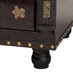 Baxton Studio Baxton Studio Rustic Antique Style Dark Brown Faux Leather Storage Ottoman with Book Spine Drawer HY2A487-Black-Otto