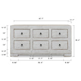 Lilys Two Tones Capri Chest Of Drawers Distressed White  68X18X35H 9185W-M