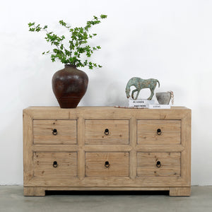 Lilys Capri Chest Of Drawers Weathered Natural Pine 68X18X35H 9185-M